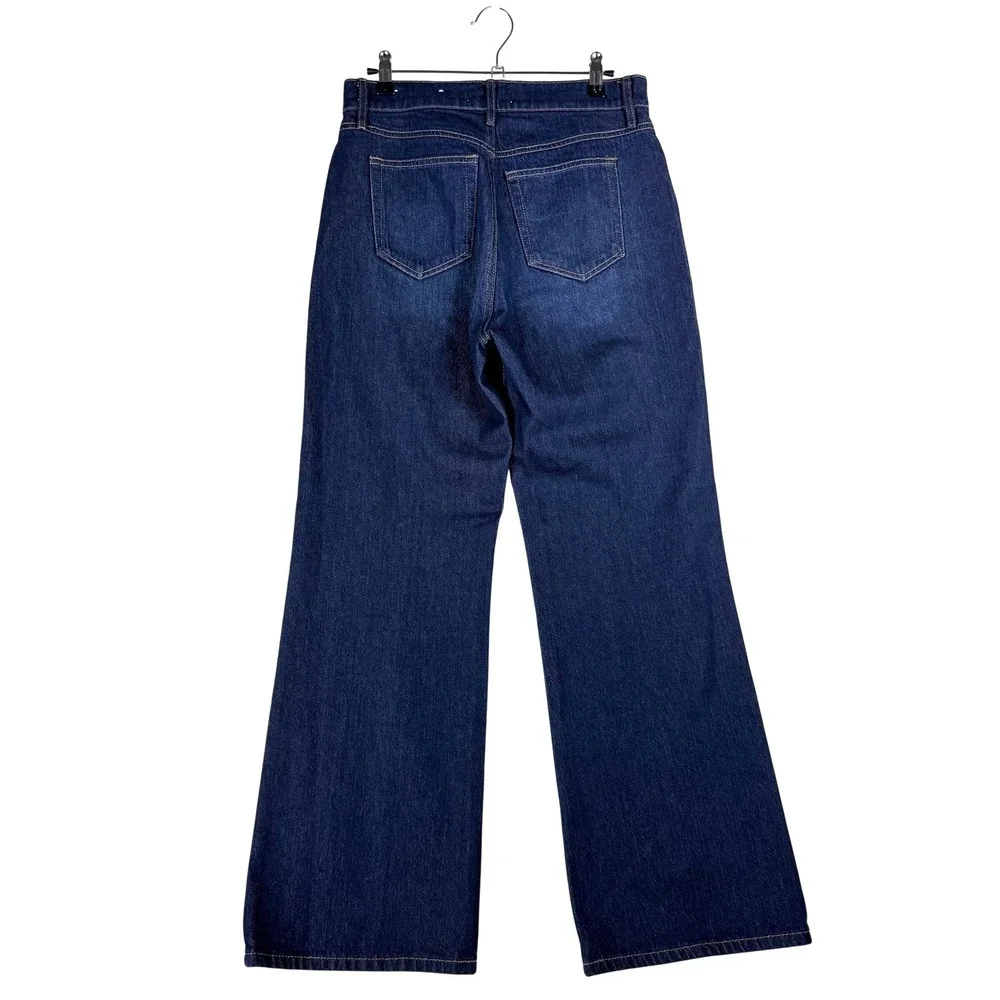 LOFT Wide Leg Jeans Womens 4P Dark Wash High Rise Denim Minimalist Classic